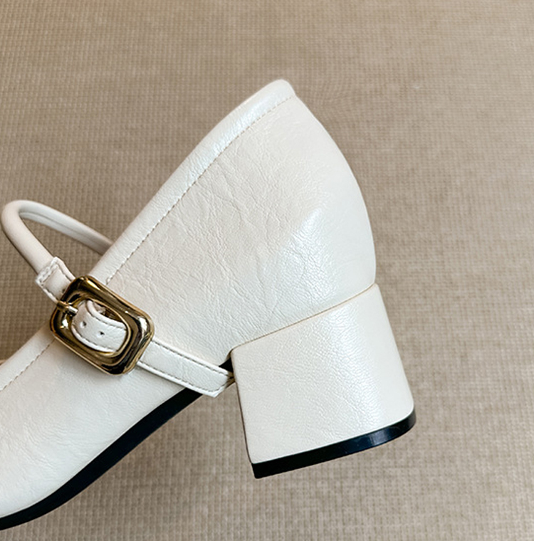 KENPOGEN ストラップパンプス スクエアトゥパンプス インヒール 7.5cmUP 歩きやすく疲れない