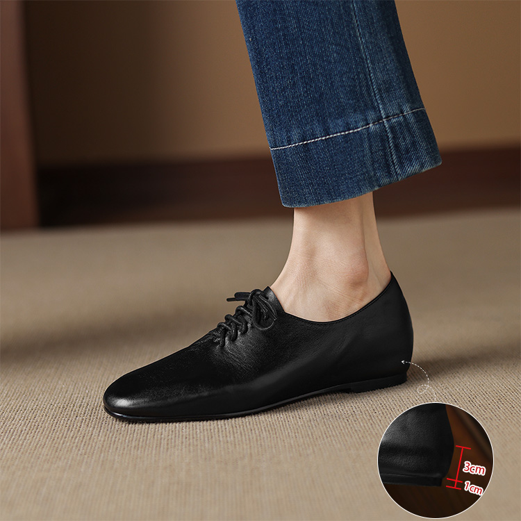 レトロスタイル 3cm美脚レースアップ