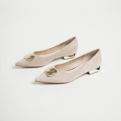 ゴールドプレート ポインテッドパンプス