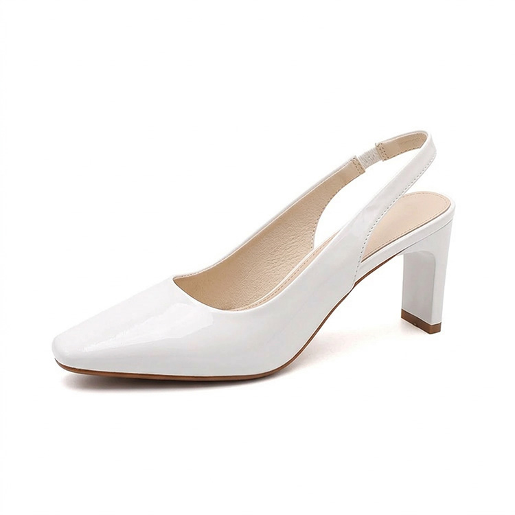 バックストラップ ハイヒールエナメルパンプス