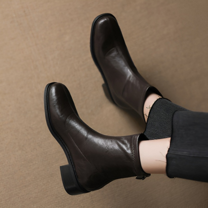 チャンキーヒール ストレッチブーツ