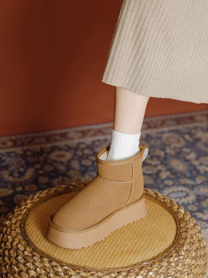 厚底ムートンブーツ
