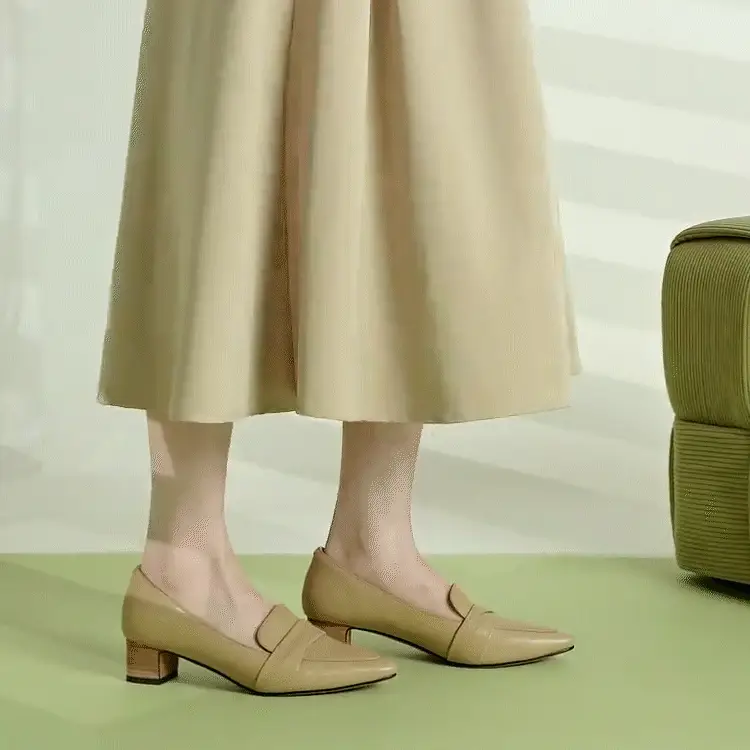 KENPOGEN 本革ローファー ポインテッドトゥシューズ 4cmUP 歩きやすい 通勤