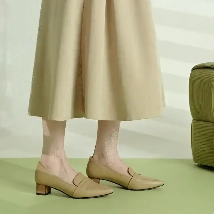 KENPOGEN 本革ローファー ポインテッドトゥシューズ 4cmUP 歩きやすい 通勤