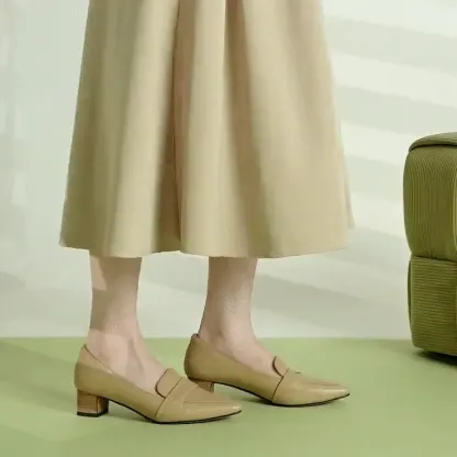 KENPOGEN 本革ローファー ポインテッドトゥシューズ 4cmUP 歩きやすい 通勤