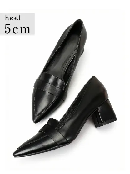 チャンキーヒールローファー