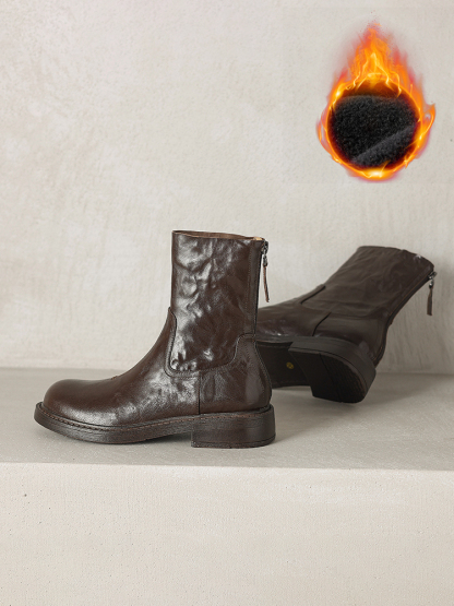 レトロ調 ぬくぬくストレッチブーツ