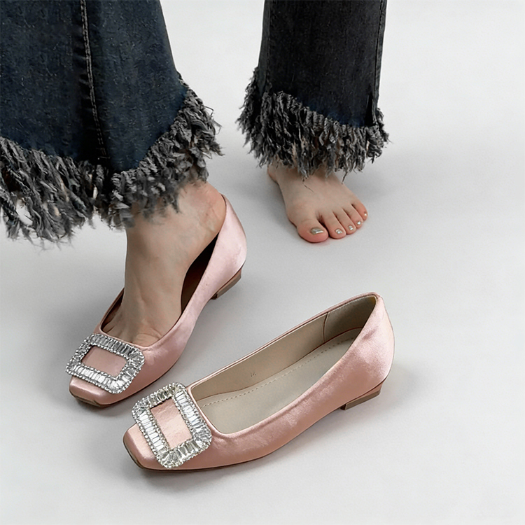 ビジューバックル サイドオープンパンプス