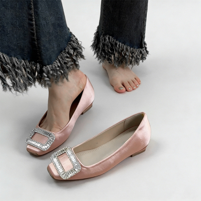 ビジューバックル サイドオープンパンプス