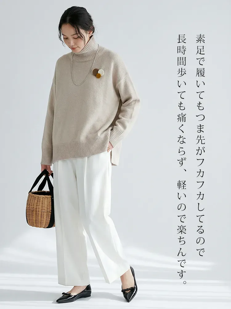 【跳べるパンプス】KENPOGEN エナメルパンプス リボン ポインテッドトゥ インヒール 5cmUP 晴雨兼用 歩きやすい 通勤 きれいめ