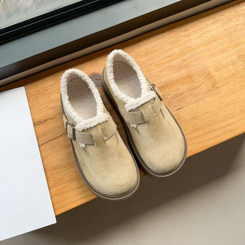 厚底スエード調 プラットフォームローファー