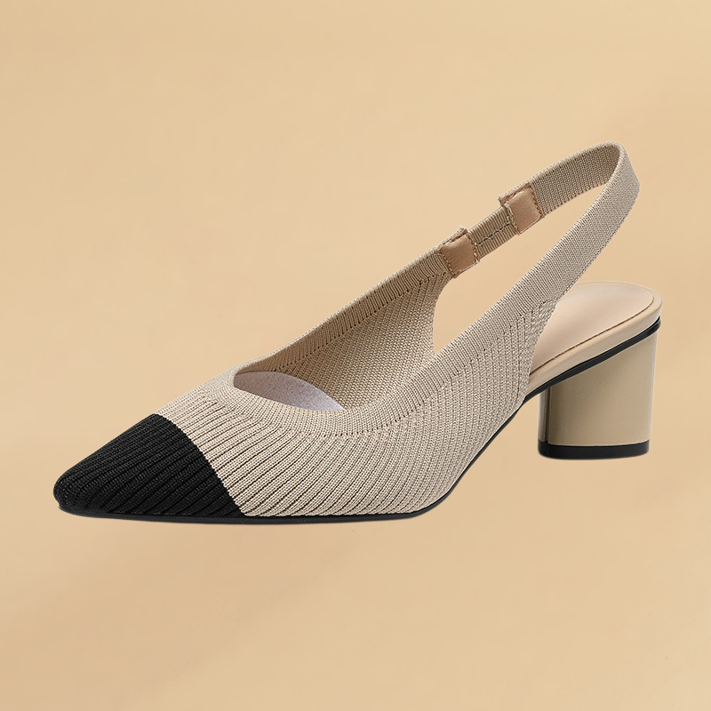 KENPOGEN メッシュサンダル ポインテッドトゥパンプス 5cmUP バックストラップ 歩きやすい