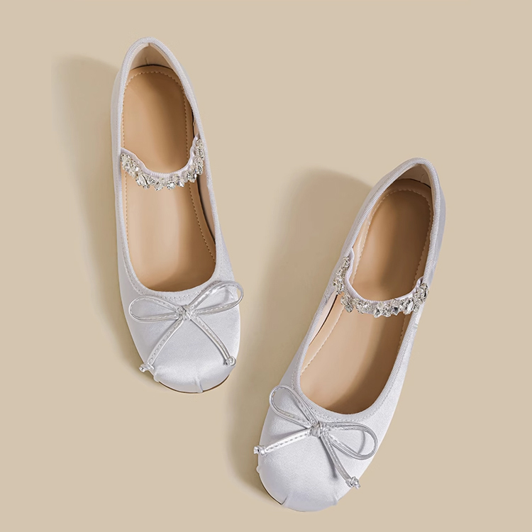 小さいサイズ インヒールきらきらバレエシューズ 4cmUP 羊革インソール　