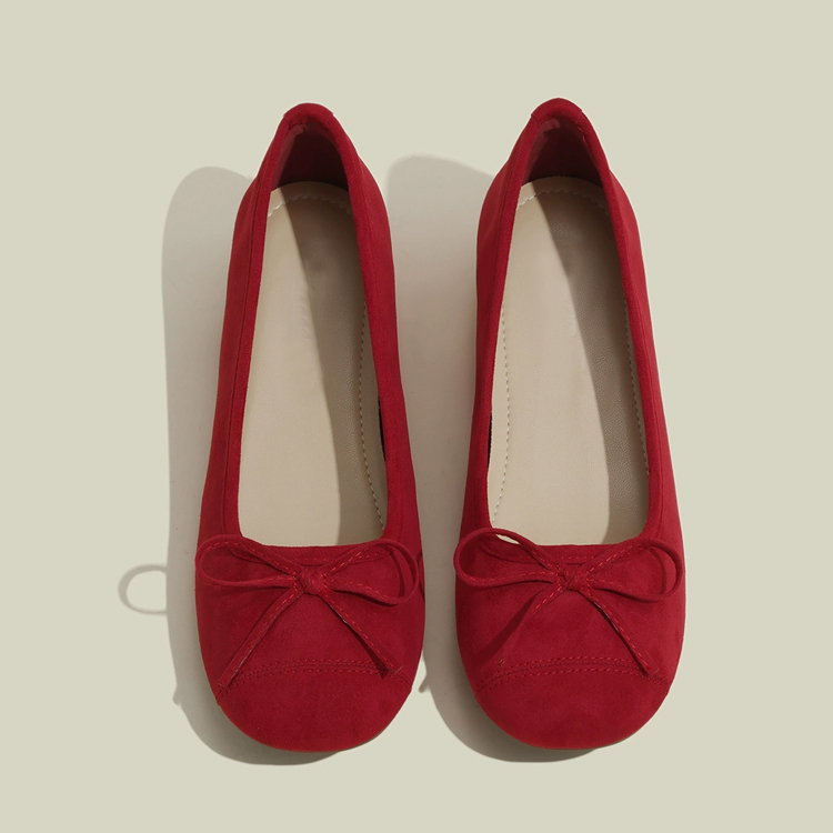 小さいサイズ インヒール切り替えバレエシューズ 5cmUP  歩きやすい 走れる