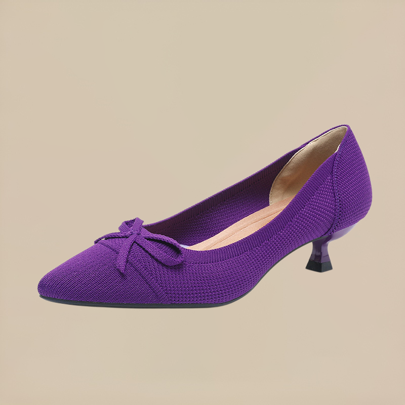 リボンモチーフ3cm美脚パンプス