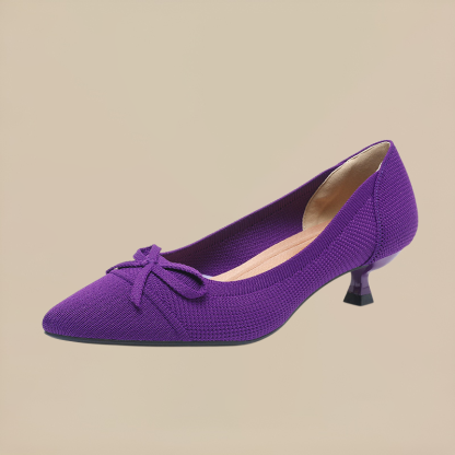 リボンモチーフ3cm美脚パンプス