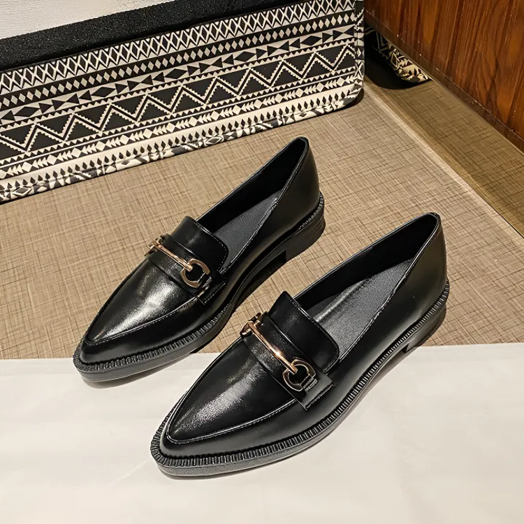 KENPOGEN ビットローファー ポインテッドトゥ 3cmUP 歩きやすい 痛く