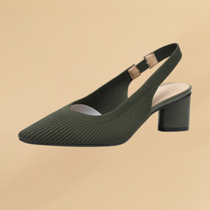 KENPOGEN メッシュサンダル ポインテッドトゥパンプス 5cmUP バックストラップ 歩きやすい