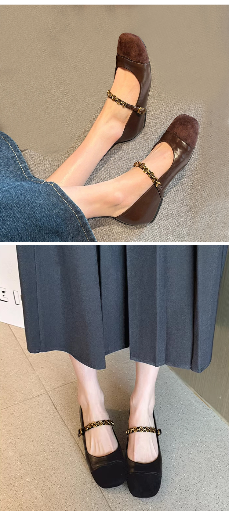 外反母趾ストラップシューズ 甲高 幅広 シークレット シューズ インヒール パンプス 幅広 可愛い ストラップ 歩きやすい レディース　ブラック　ブラウン
