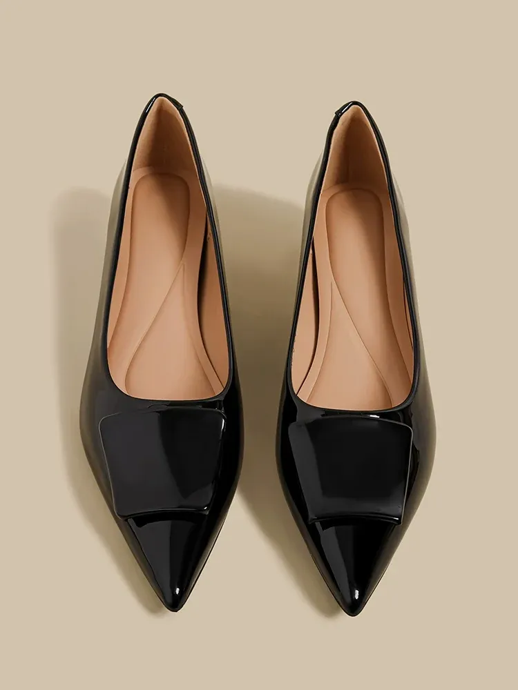 KENPOGEN エナメルパンプス ポインテッドシューズ 4cmUP 痛くない 走れる 仕事用