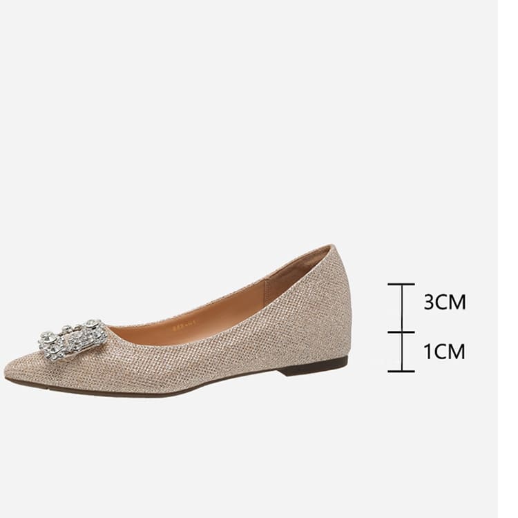 ビジューバックル 美脚グリッターパンプス