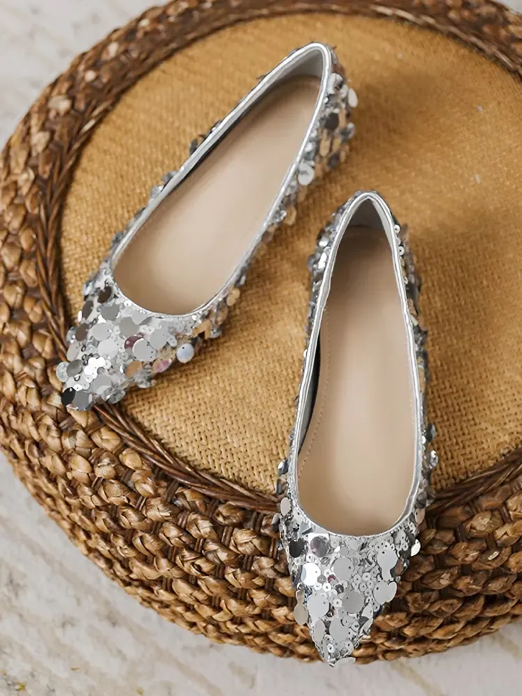 スパンコ-ル・ポインテッドトウパンプス