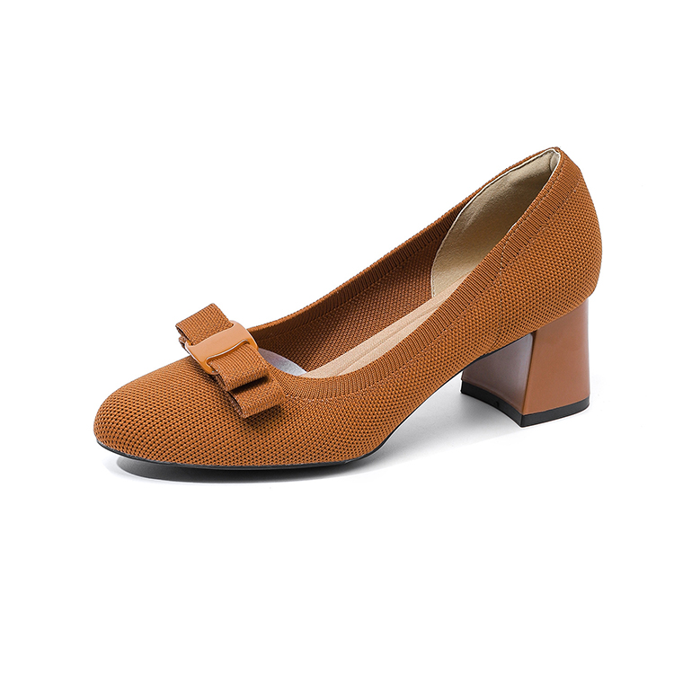 リボンモチーフ 美脚ニットパンプス