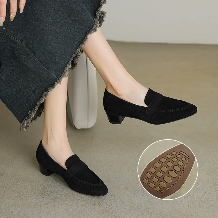 チャンキーヒール 美脚ローファー