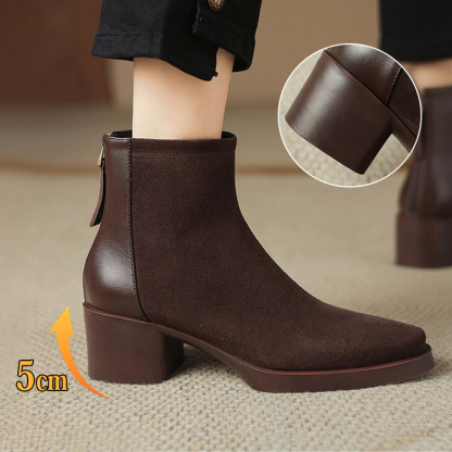 バックジップ スエード調ショートブーツ