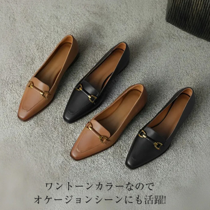 KENPOGEN ビットローファー 羊革 スクエアトゥ 2cmUP 柔らかい 疲れにくい オフィスカジュアル