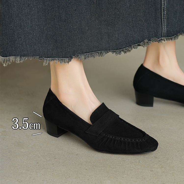 チャンキーヒール 美脚ローファー