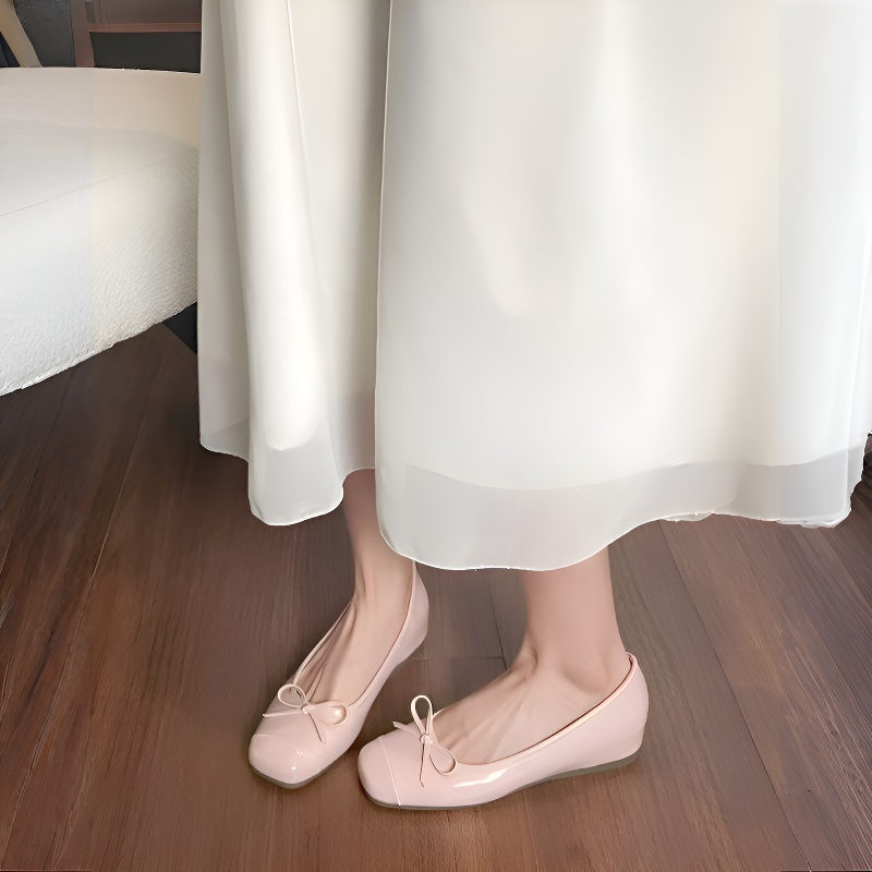 リボンモチーフ美脚インヒールパンプス