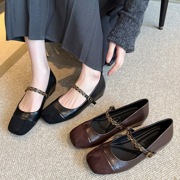 外反母趾ストラップシューズ 甲高 幅広 シークレット シューズ インヒール パンプス 幅広 可愛い ストラップ 歩きやすい レディース　ブラック　ブラウン