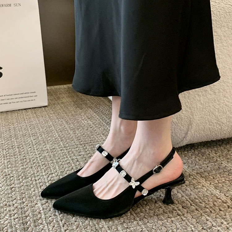 幅広4E バックストラップミュール 5.5cmヒール 美脚 22.5~27.5cm
