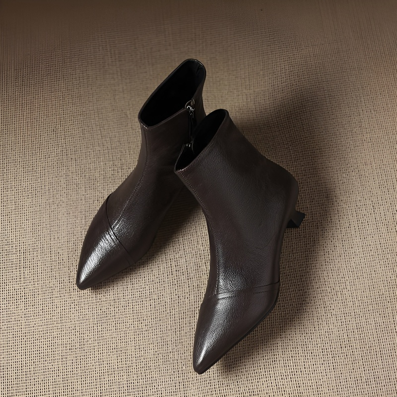 ポインテッドトゥ 3.5cm美脚ストレッチブーツ