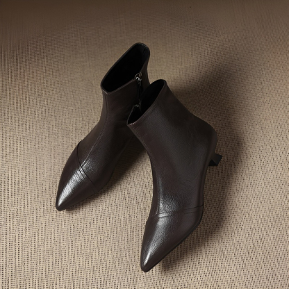 ポインテッドトゥ 3.5cm美脚ストレッチブーツ