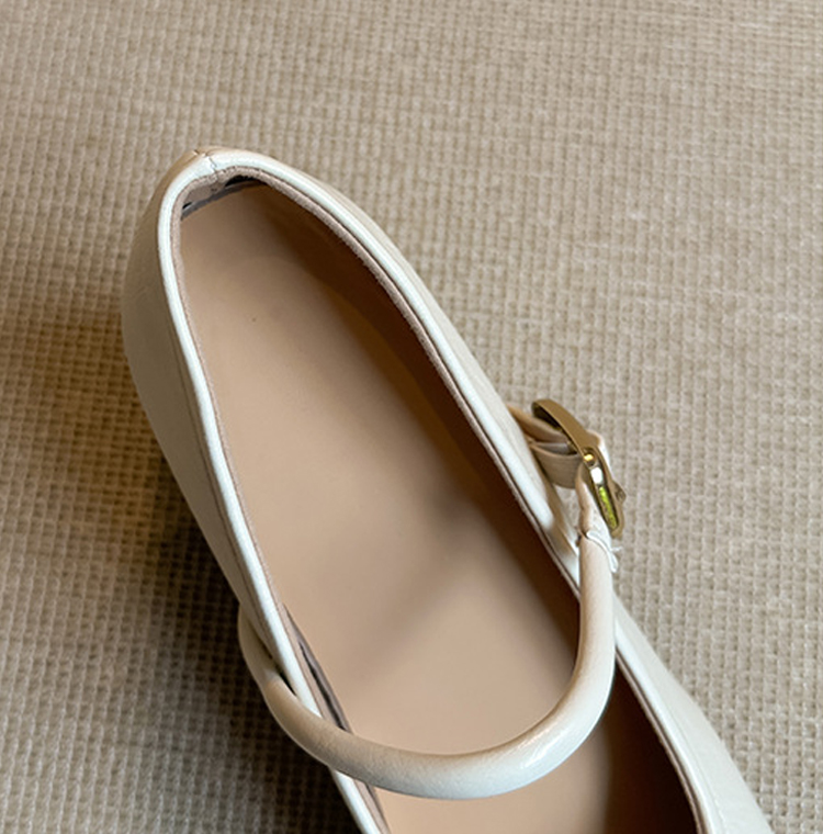 KENPOGEN ストラップパンプス スクエアトゥパンプス インヒール 7.5cmUP 歩きやすく疲れない