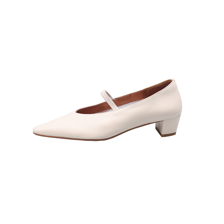 ブロックヒール Vカットメリージェーン