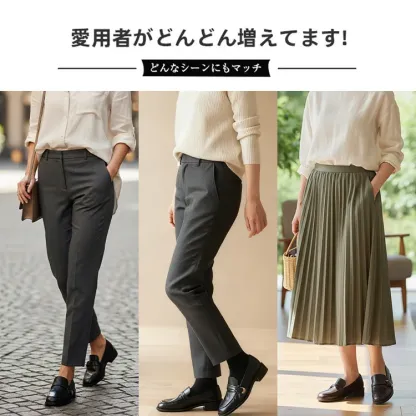 KENPOGEN バックルベルトローファー 3.5cmヒール 歩きやすい 走れる オフィス 通勤