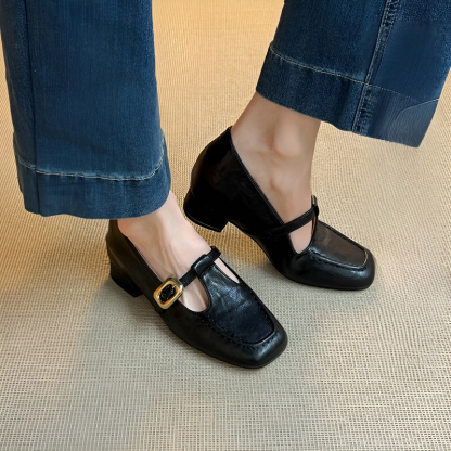 Tストラップ 美脚インヒールメリージェーン