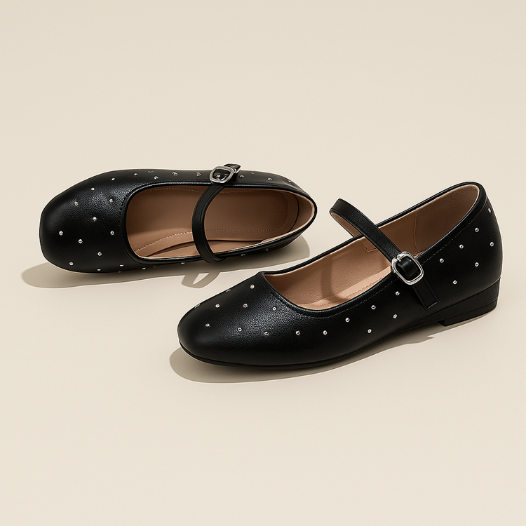 小さいサイズ インヒールパンプス 5cmUP スタッズ 柔らかい 滑りにくい 通勤