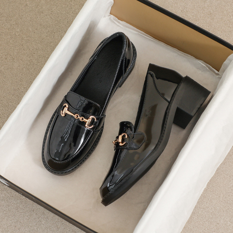 チャンキーヒール ビットローファー