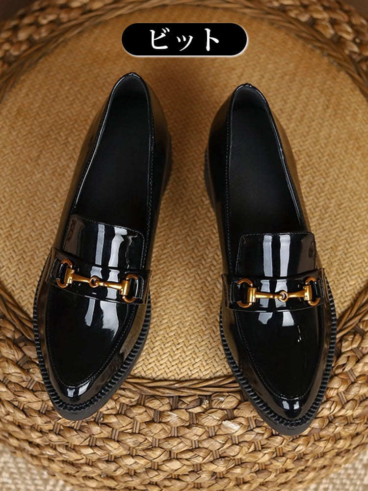 【ベストセラー】KENPOGEN エナメルローファー ポインテッドトゥ 6cmUP 選べる4デザイン 美脚インヒール 自然に身長盛れる 1日歩いても疲れない 通勤 オフィス