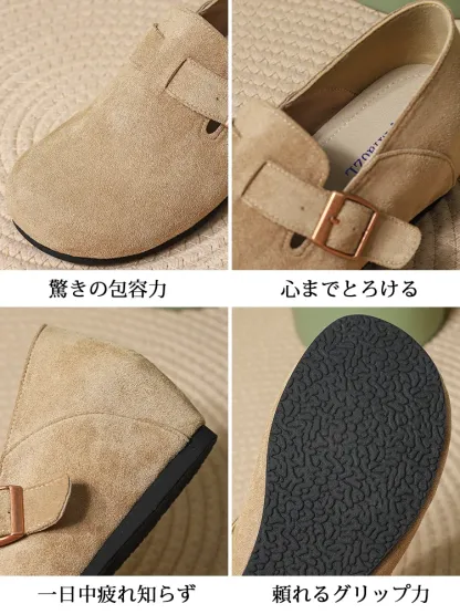 KENPOGEN スリッポン インヒール 6cmUP ウェッジソール 脱ぎ履きしやすい ラウンドトゥ 柔らかい  通勤