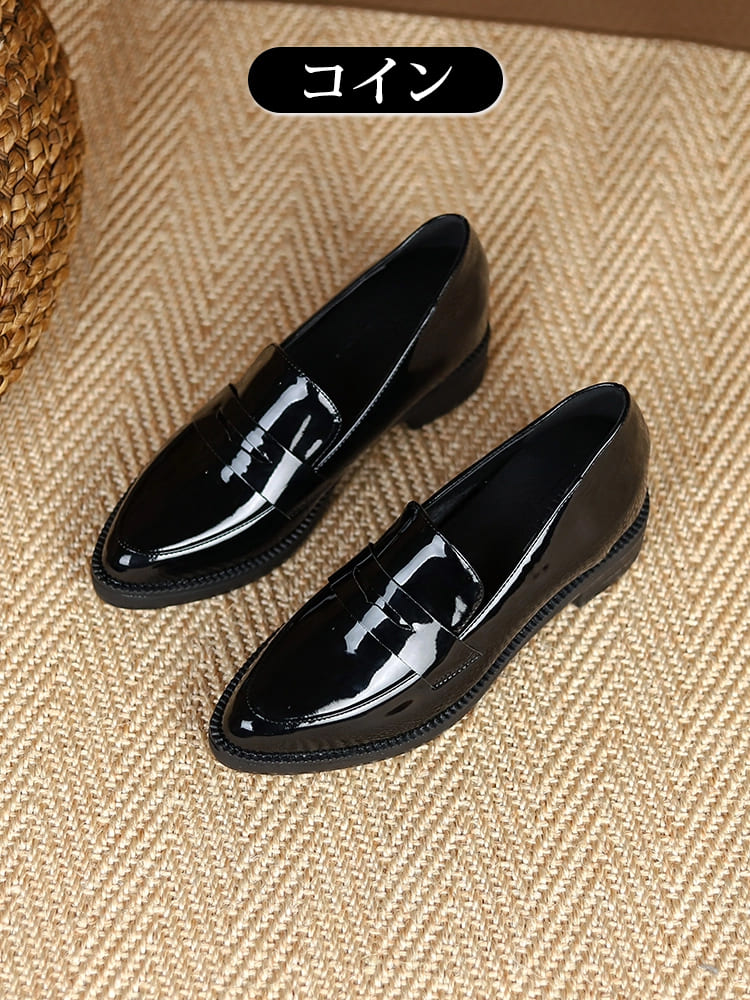 【ベストセラー】KENPOGEN エナメルローファー ポインテッドトゥ 6cmUP 選べる4デザイン 美脚インヒール 自然に身長盛れる 1日歩いても疲れない 通勤 オフィス