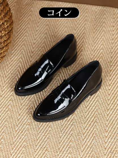 【ベストセラー】KENPOGEN エナメルローファー ポインテッドトゥ 6cmUP 選べる4デザイン 美脚インヒール 自然に身長盛れる 1日歩いても疲れない 通勤 オフィス