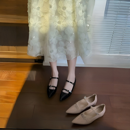 ダブルストラップ・5cm美脚パンプス