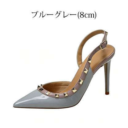 クラシックスタッズ スリングバックパンプス