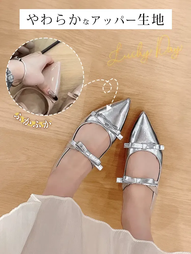 KENPOGEN ダブルリボンストラップ美脚パンプス｜5cmインヒール×エナメルの可愛さと安定感を両立