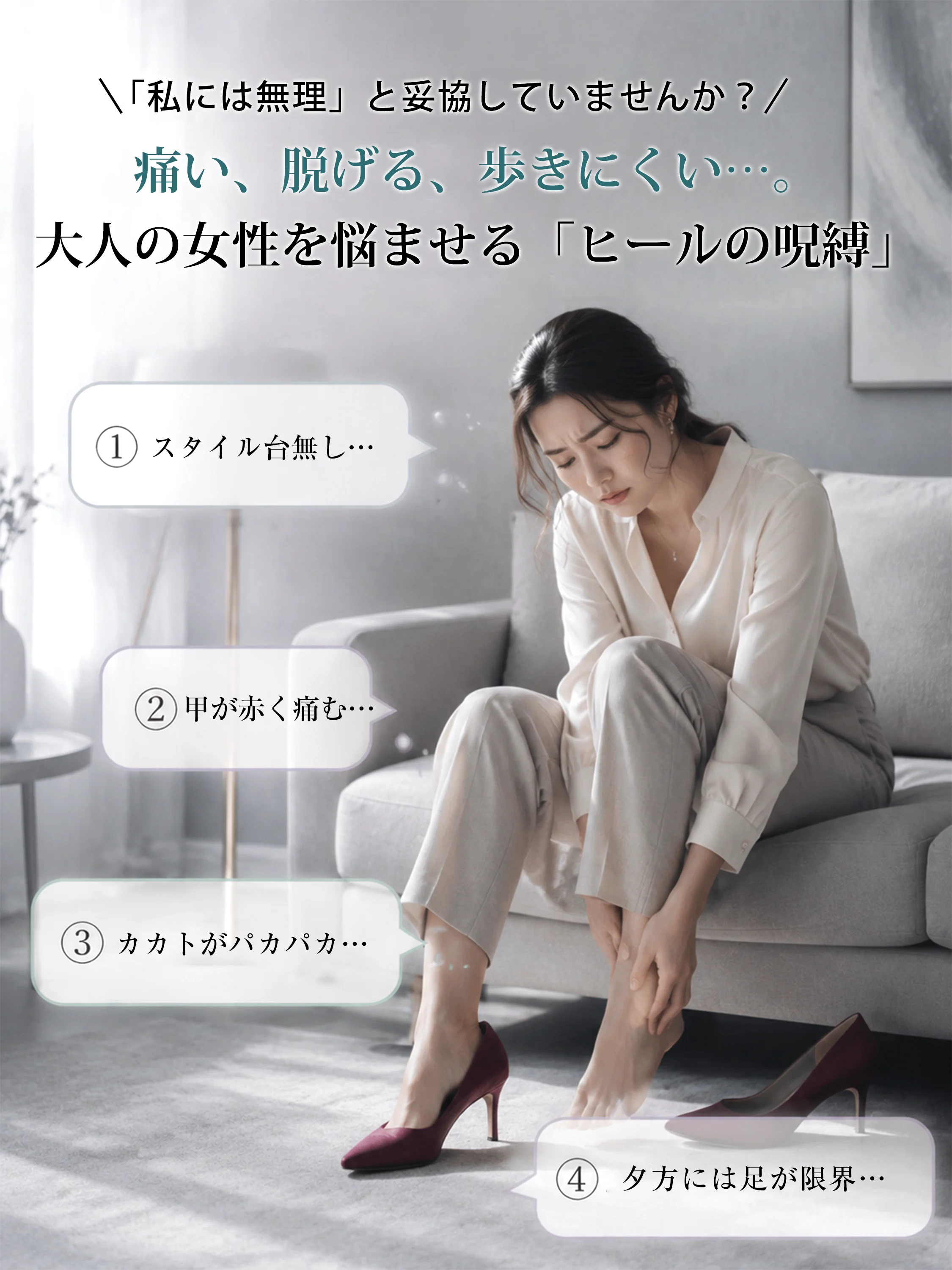 ヒールで足が痛い 脱げる 歩きにくい悩みをサポートするレディースパンプス